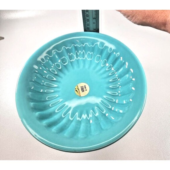 Maioliche Jessica Pedastal Serving Bowl Turquoise Italy - Picture 2 of 6